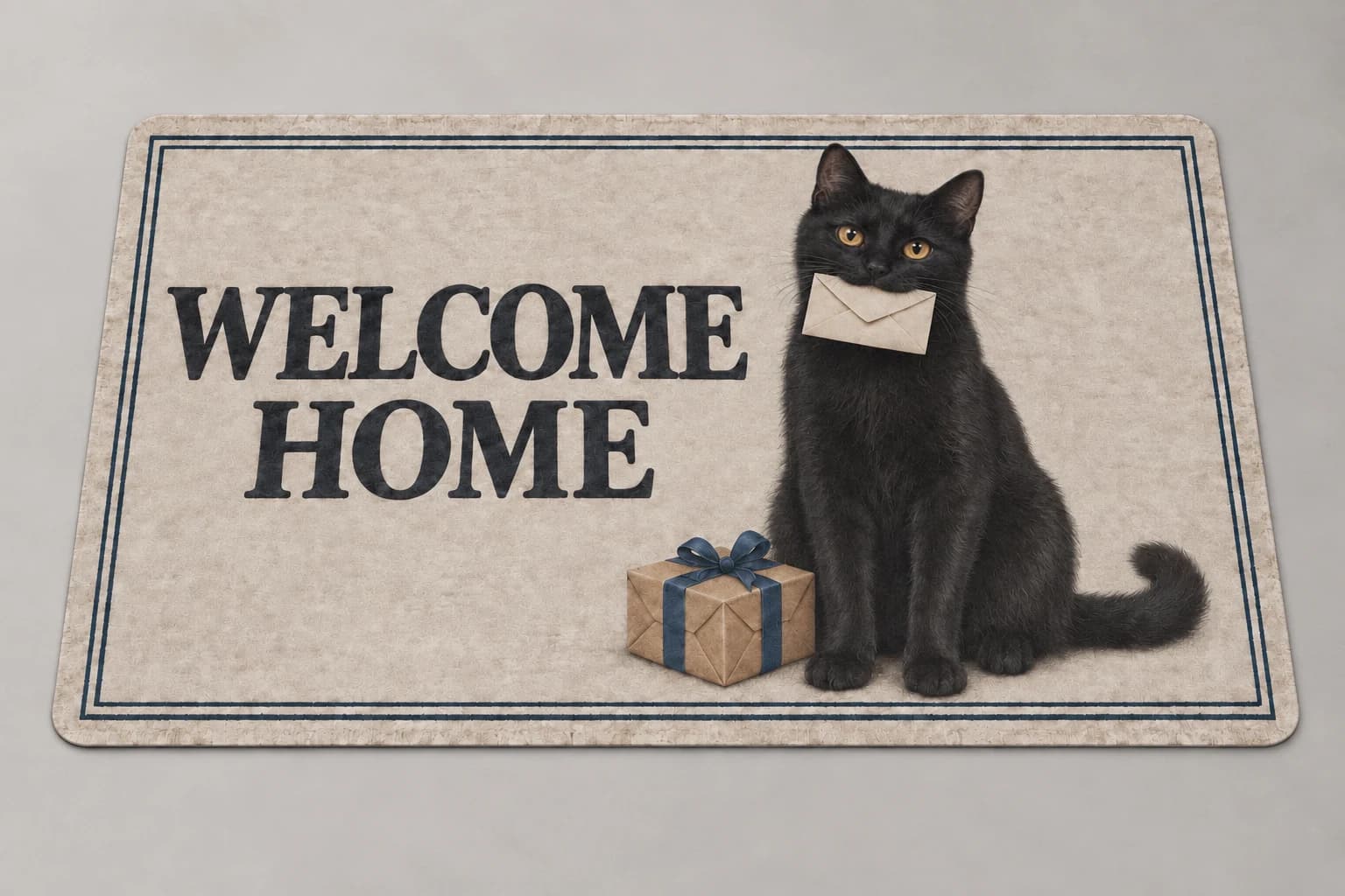 Mail Call mat photographed in a studio