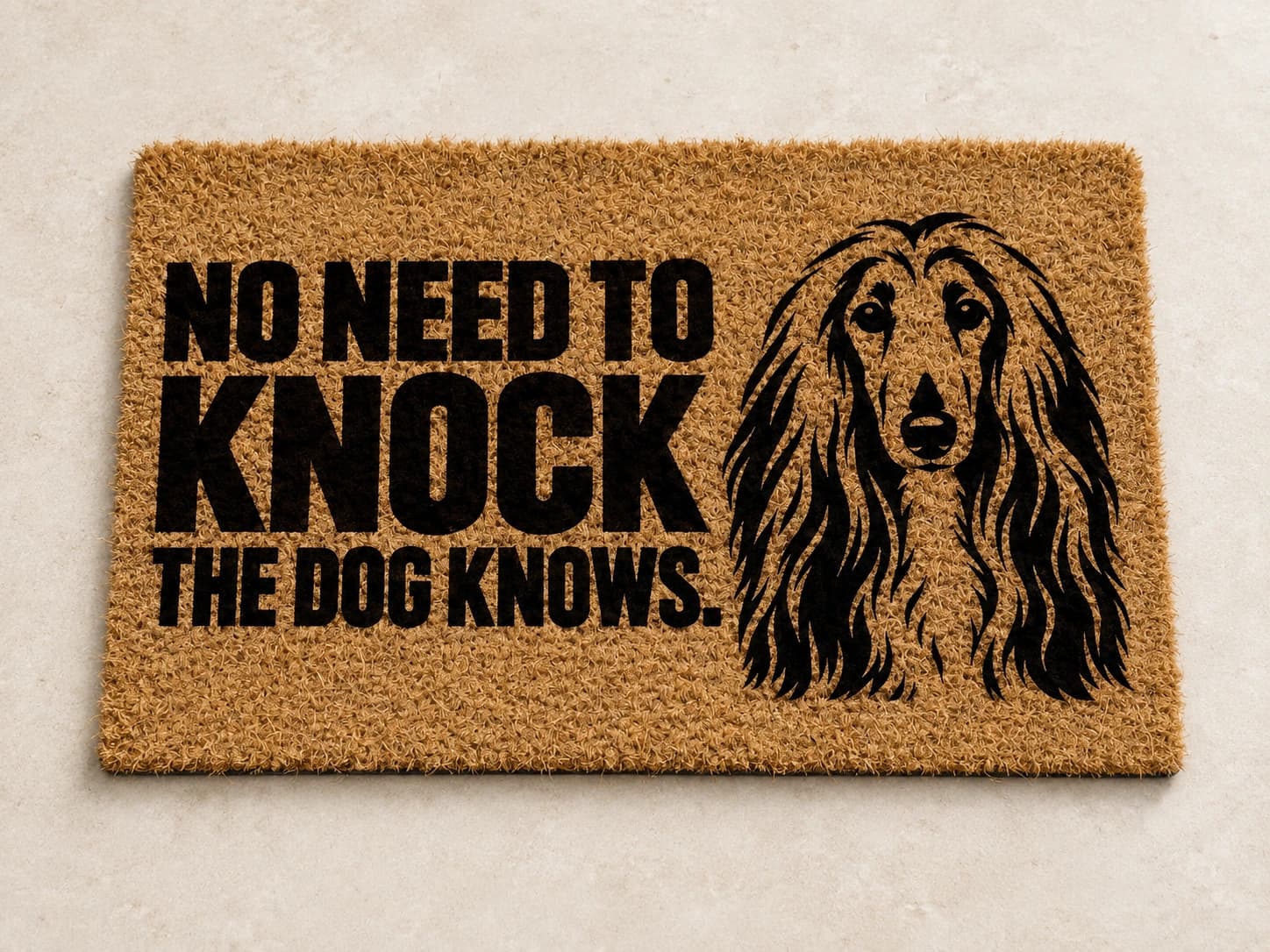 The Doorbell coir mat photographed in a studio
